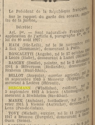 BERGMANN JORF 1938.03.13