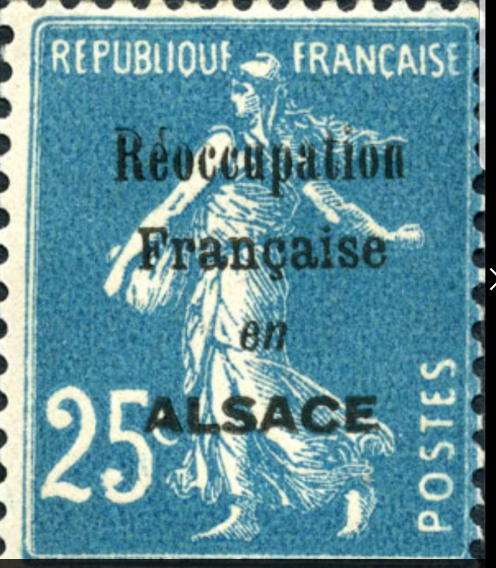 1918 TIMBRE REOCCUPATION ALSACE